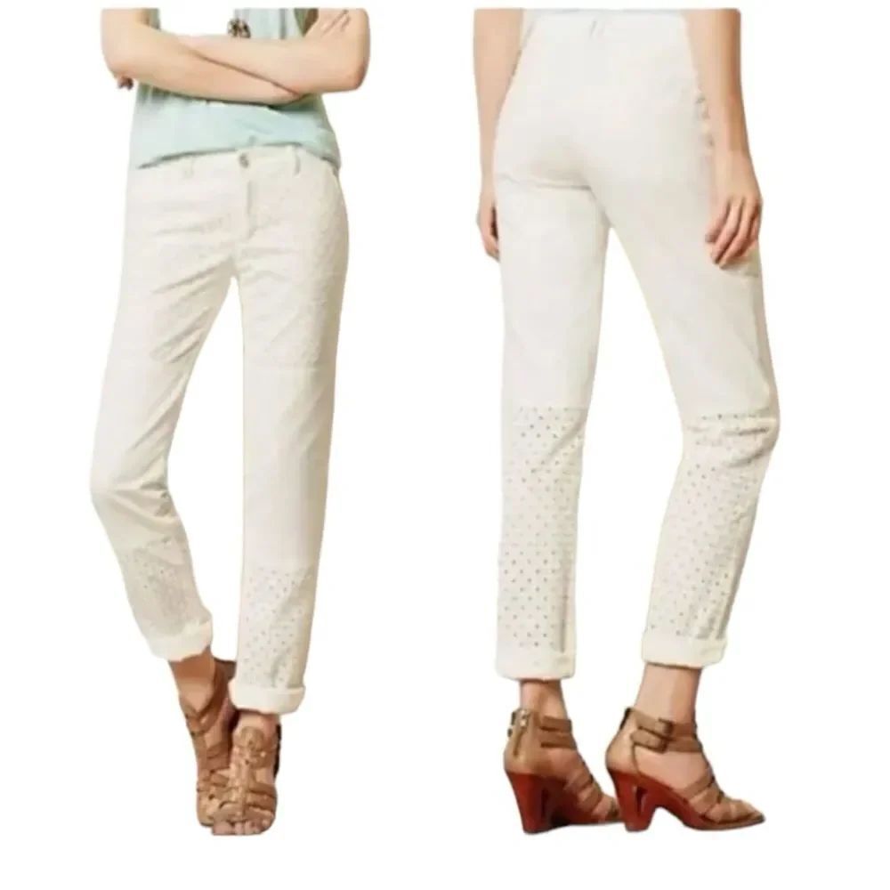 Anthropologie Pilcro and The Letterpress Eyelet Chino Pant 29